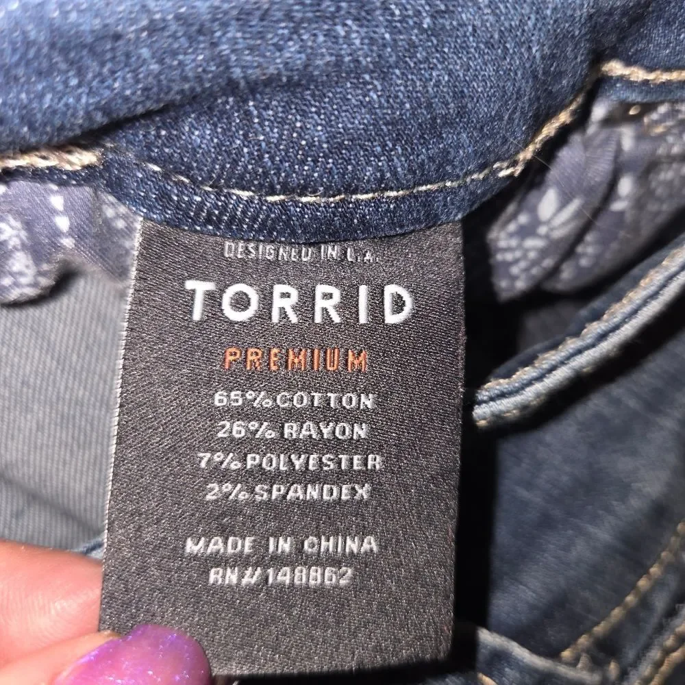 Torrid Multi Zipper Skinny Ankle Jeggings Denim Jeans Size 22